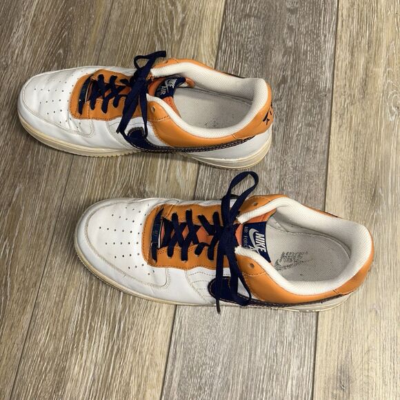 Nike Air Force 1s Mens US Size 9.5 Low White Orange Blue AF1 82 317295-841 Shoes - Picture 6 of 11